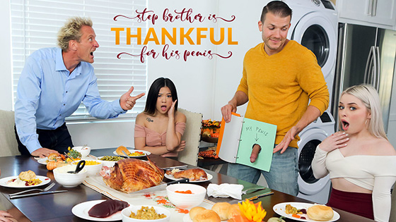 [MyFamilyPies] Haley Spades, Lulu Chu (Stepbrother Is Thankful For His Penis / 11.21.2021)